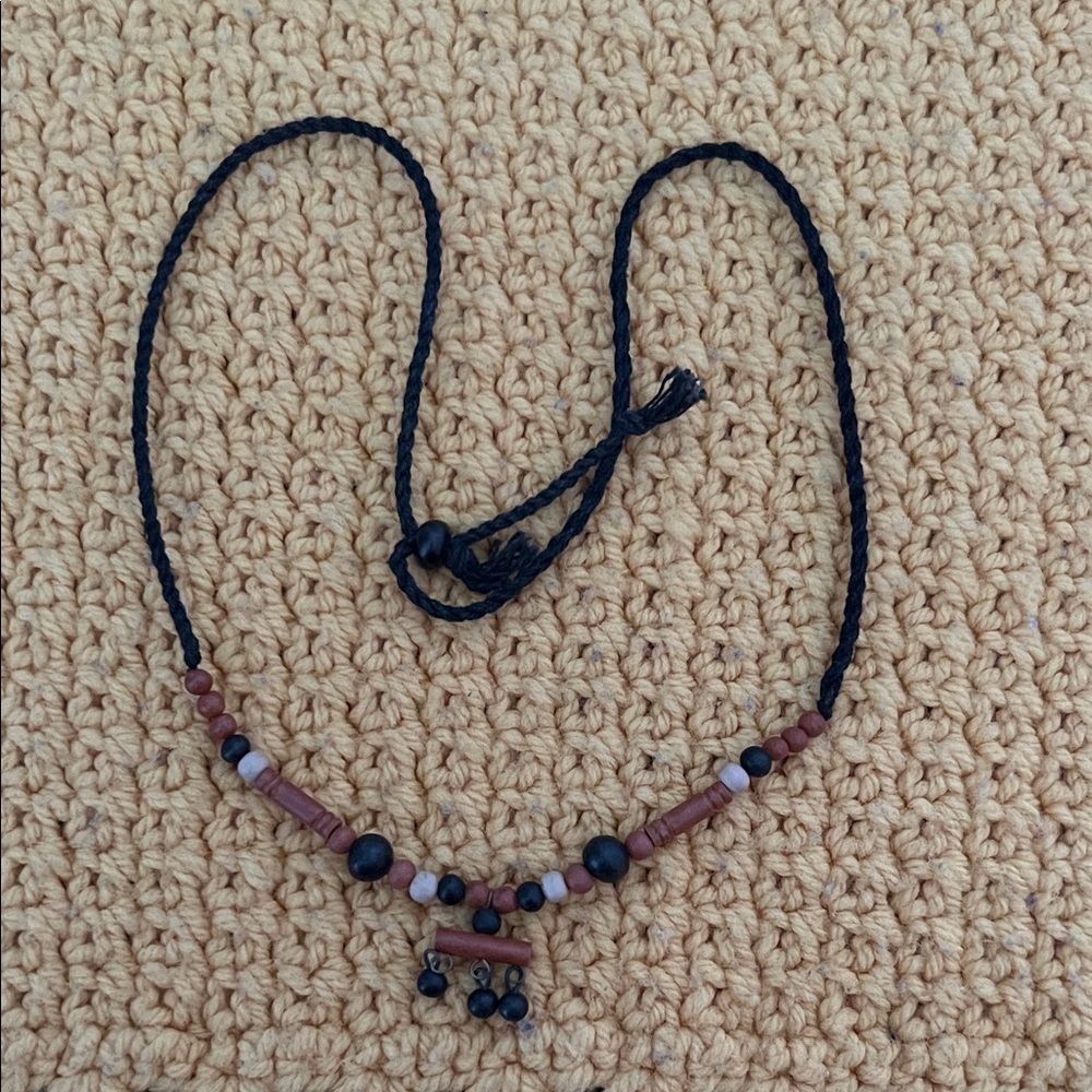 Elegant Black and Brown Beaded Necklace